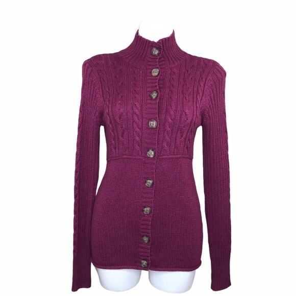 NWT Nordstrom Caslon plum button up cardigan S - Picture 2 of 11